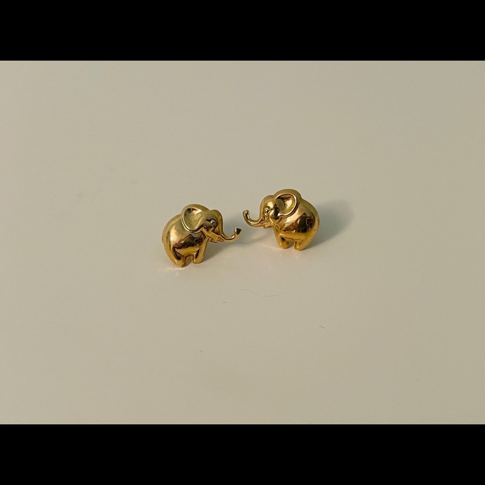 Gold elephant earrings